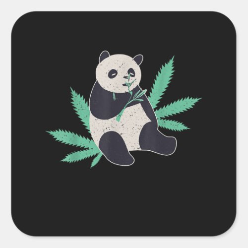 Animal Panda Weed Stoner Gift Square Sticker