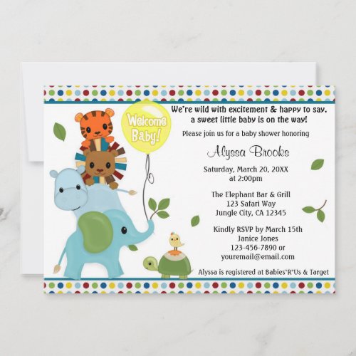 Animal Parade Baby Shower Invitation APK #3