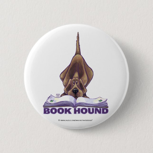 Animal Parade Book Hound Pinback Button (Front)