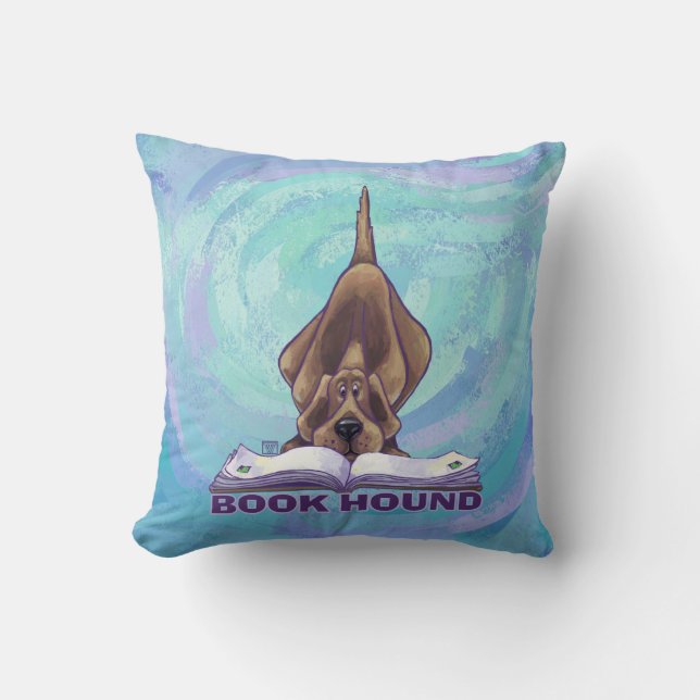 Animal Parade Book Hound Throw Pillow (Front)