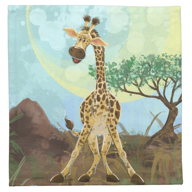 Animal Parade Giraffe Cloth Napkin (Front)