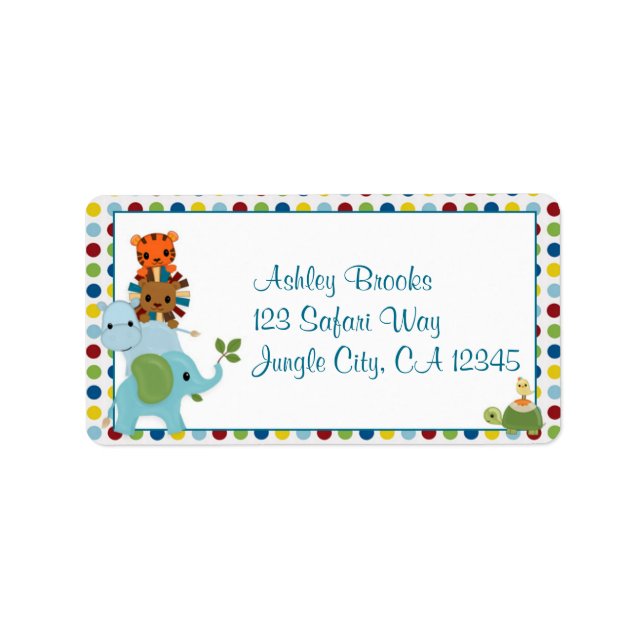 Animal Parade ZOO Baby Shower Address Label APK (Front)
