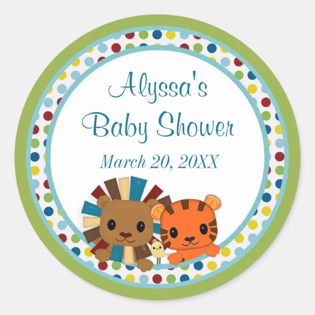Animal Parade ZOO Baby Shower sticker APK1 Zazzle