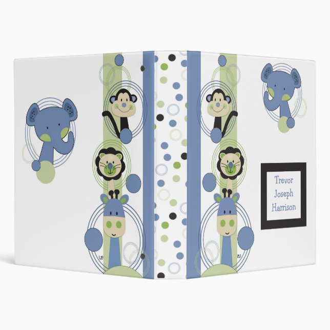 Animal Park Baby Photo Album Personalized Binder (Background)