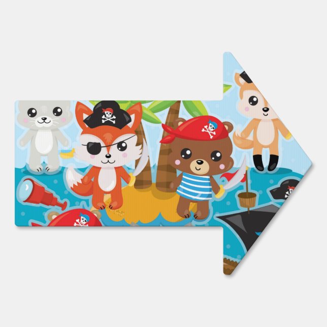 Animal Party Pirate Sign (Back)