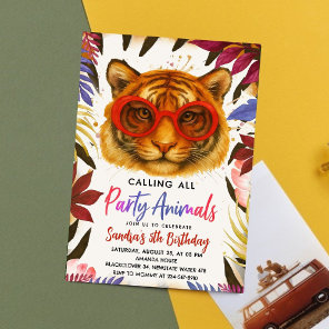 Animal Party - Tiger Birthday Party Invitation