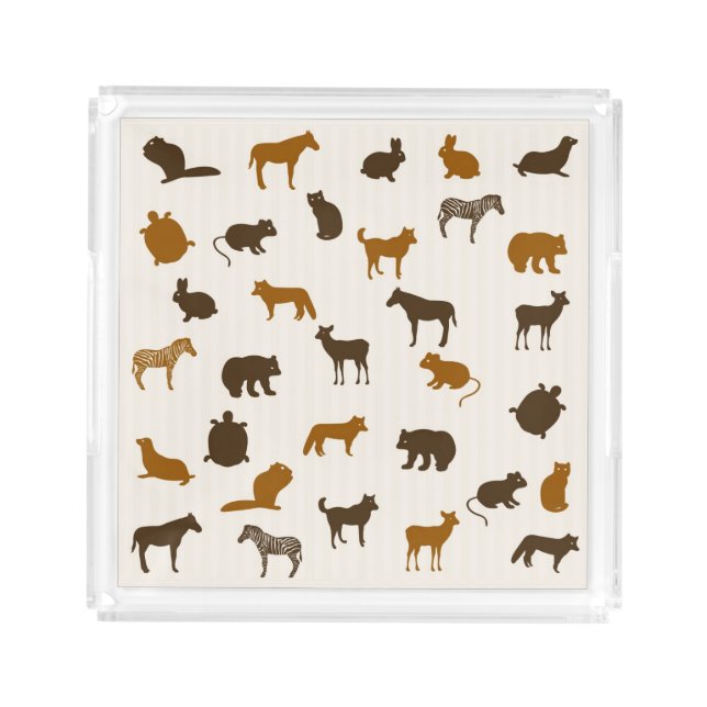 Animal pattern 1 acrylic tray (Front)