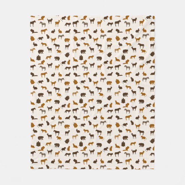 Animal pattern 1 fleece blanket (Front)