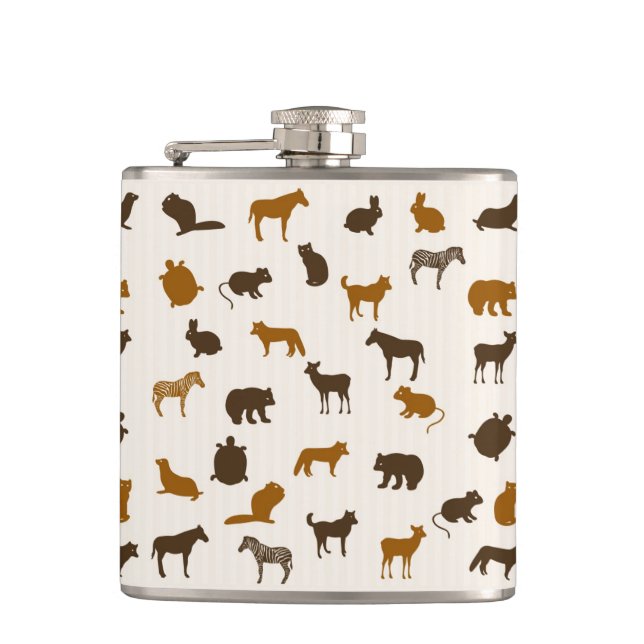 Animal pattern 1 hip flask (Front)