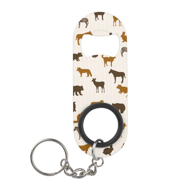 Animal pattern 1 keychain bottle opener (Front)