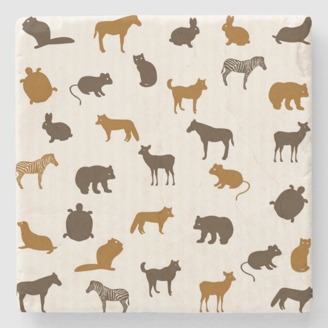 Animal pattern 1 stone coaster (Front)