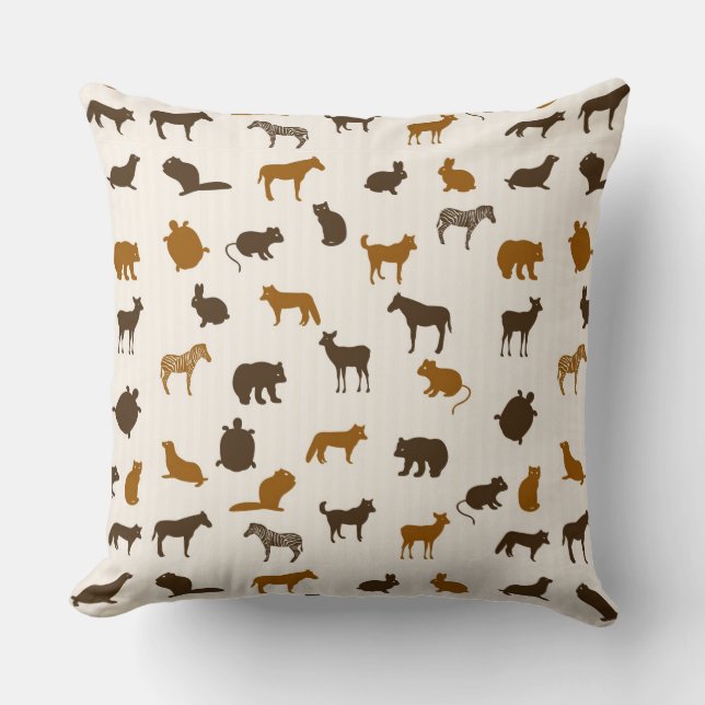 Animal pattern 1 throw pillow (Front)