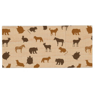 Animal pattern 1 wood USB flash drive