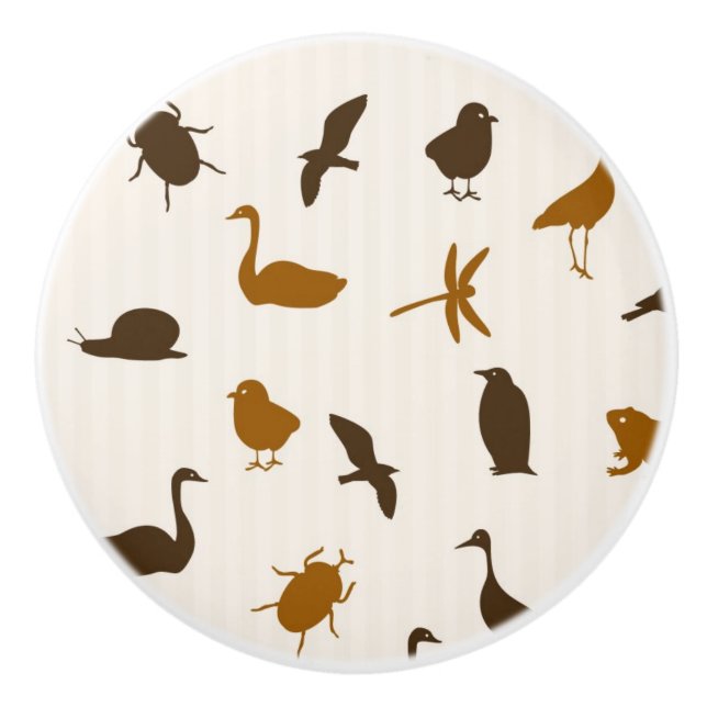 Animal pattern 2 ceramic knob (Front)