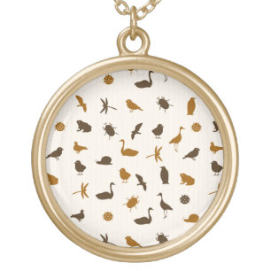 Animal pattern 2 gold plated necklace