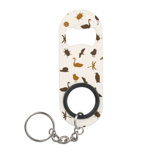 Animal pattern 2 keychain bottle opener (Front)