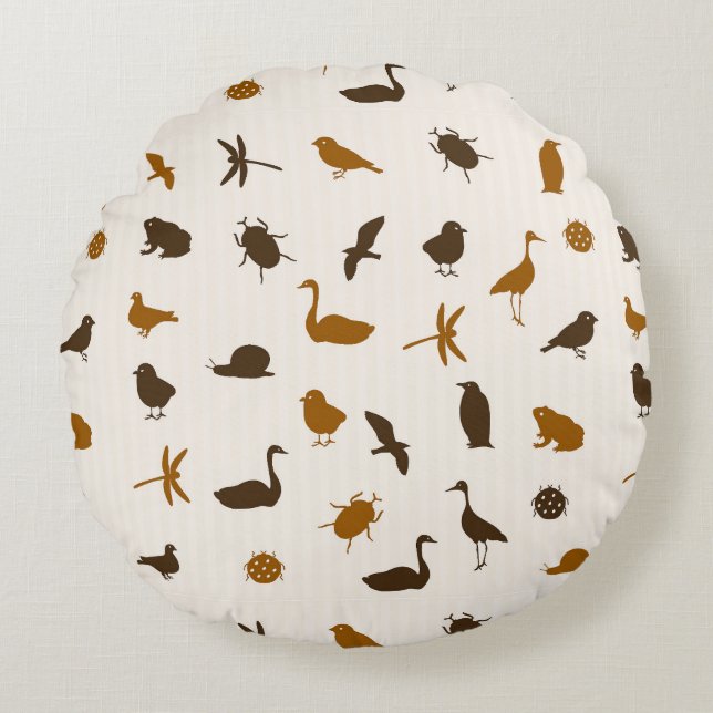 Animal pattern 2 round pillow (Front)