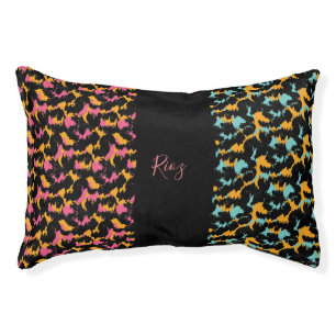 Animal Pattern 2 Tone Black Name Pet Bed