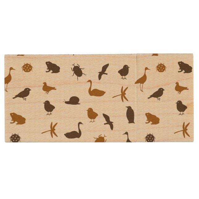 Animal pattern 2 wood flash drive (Front)