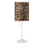 Animal pattern, brown, pink, monogram table lamp (Right)