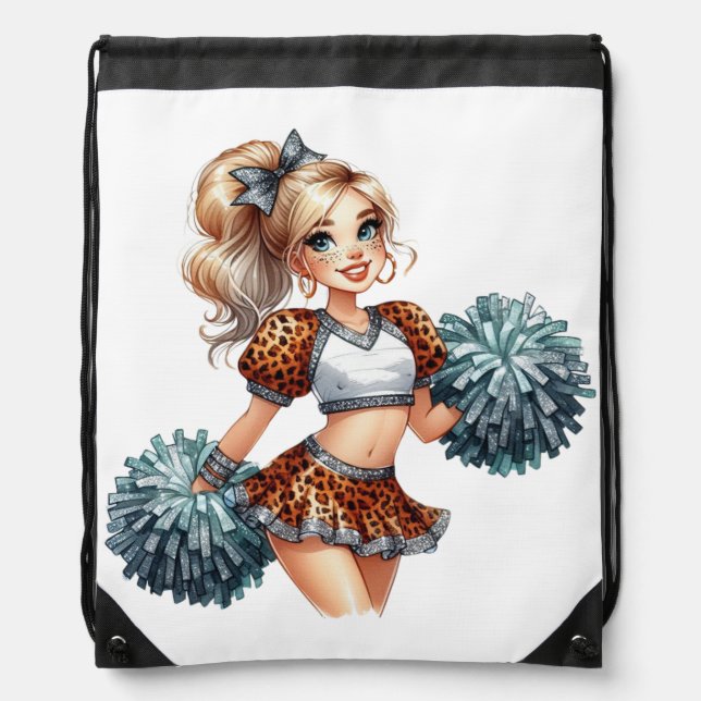 Animal Pattern Cheerleader Drawstring Bag (Front)