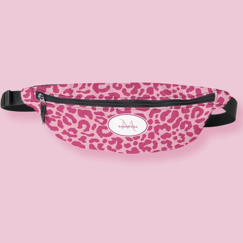 Animal Pattern Customized Name Pink Girly Travel Fanny Pack