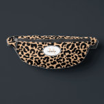 Animal Pattern Customized Name Travel Black Brown Fanny Pack<br><div class="desc">Cute contemporary fanny pack design features a classic leopard animal print pattern in black and brown. There is a template for custom name and single letter initial in matching lettering. ALL colors in this design may be customized including the animal print! Contact me at beachpausedesigns@gmail.com with any questions or custom...</div>
