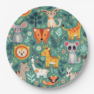 Animal Pattern Disposable Plates