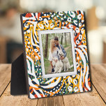 Animal Pattern Frameless Family Photo Easel Back Plaque<br><div class="desc">Made to look dimensional, a multi-color animal print pattern creates a beautiful frame for our favorite photo on this tabletop plaque with a built-in easel. The image is put directly on the hardboard panel for a stunningly crisp image with an easy wipe clean surface. Great as a gift or to...</div>