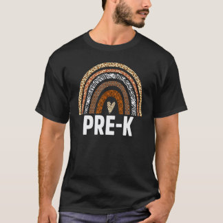 Animal Pattern Pre K First Day Of School Teacher R T-Shirt
