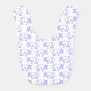 Animal Pattern Wild Rhino Baby Bib