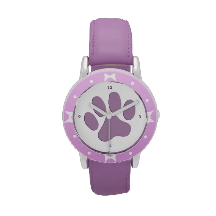 Animal paw and loops   purple wrist watches