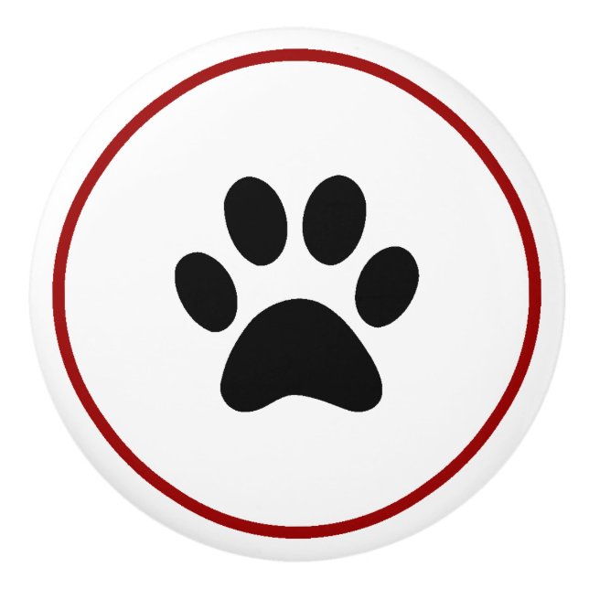 Animal Paw Print Ceramic Knobs (Front)