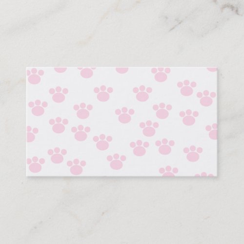 Animal Paw Print Light Pink and White Pattern Business Card