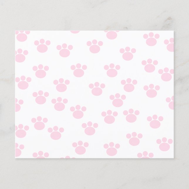 Animal Paw Print. Light Pink and White Pattern. Flyer (Front)