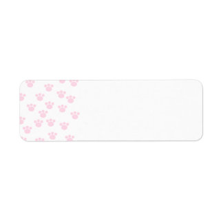 Animal Paw Print. Light Pink and White Pattern. Label
