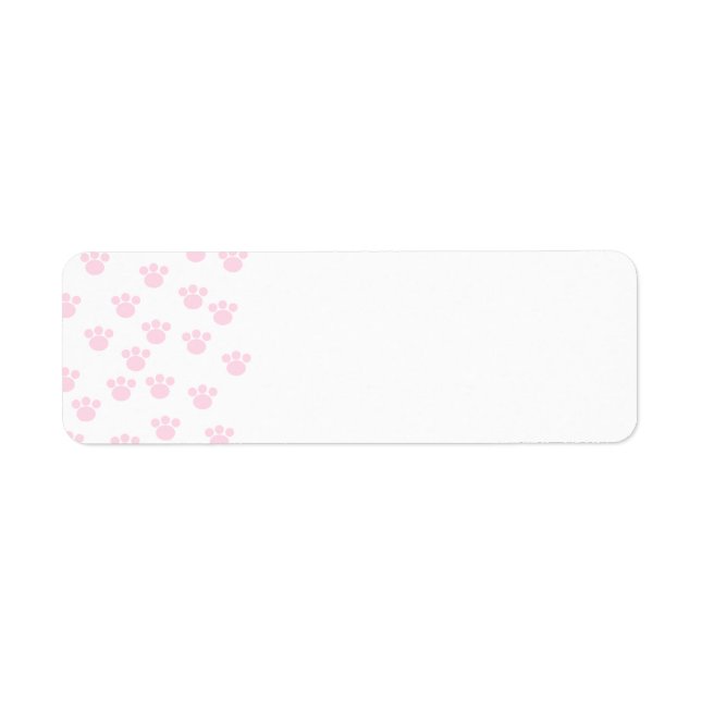 Animal Paw Print. Light Pink and White Pattern. Label (Front)
