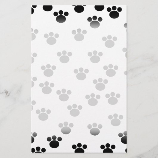 Animal Paw Print Pattern. Black and White. (Front)