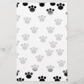 Animal Paw Print Pattern. Black and White. (Back)
