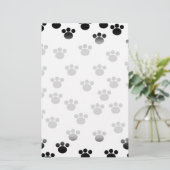 Animal Paw Print Pattern. Black and White. (Standing Front)
