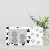 Animal Paw Print Pattern. Black and White. (Standing Front)