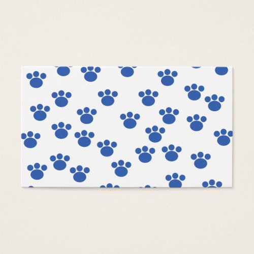 Animal Paw Print Pattern. Blue and White. Business Cards