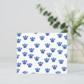 Animal Paw Print Pattern. Blue and White. (Standing Front)