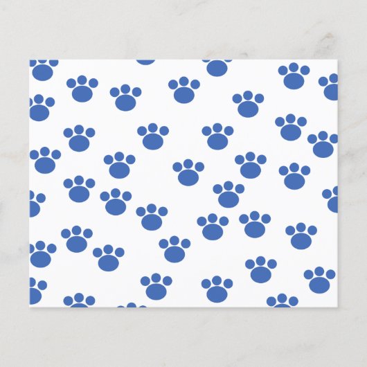 Animal Paw Print Pattern. Blue and White. (Front)