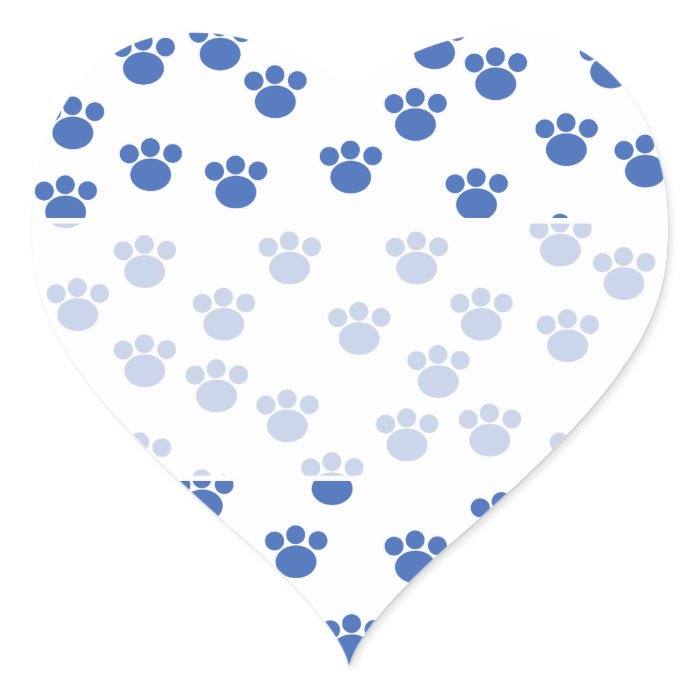 Animal Paw Print Pattern. Blue and White. Sticker