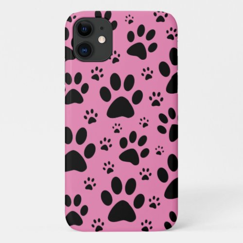 Animal Paw print pattern make this in any color iPhone 11 Case