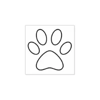 Awesome Cat Paw Print with Bold Lettering Pet Name Rubber Stamp