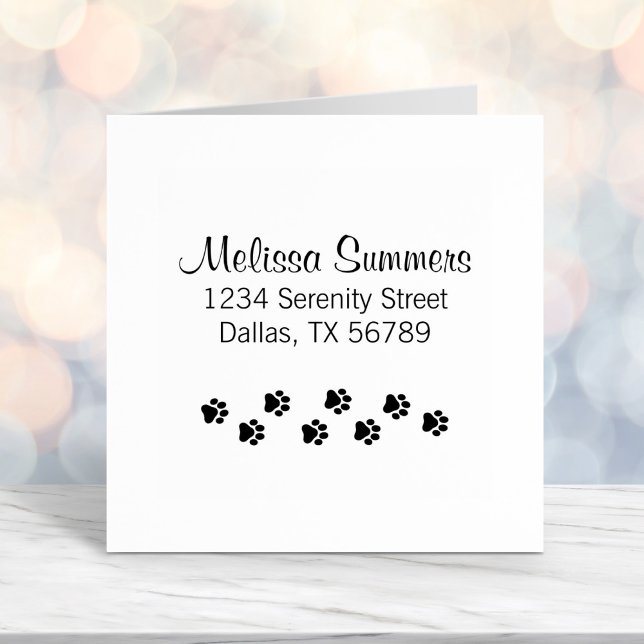 Animal Paw Prints Address - Cat Dog Pet Self-inking Stamp (Creator Uploaded)