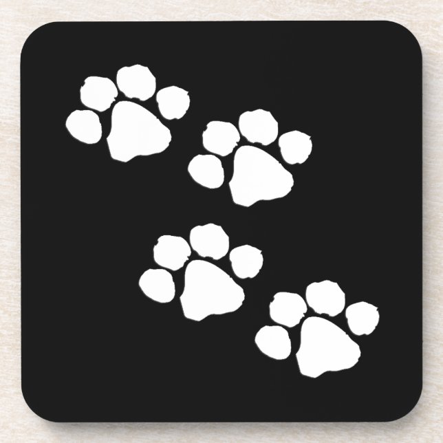 Animal Paw Prints Beverage Coaster (Front)