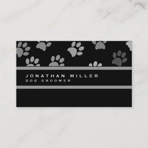 Animal Paw Prints  Black  Gray Business Card